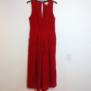 Moulinette Souers Red Lace Jumpsuit